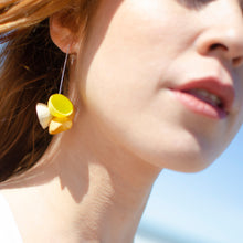 Load image into Gallery viewer, Long Silver Crater Earring