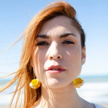 Load image into Gallery viewer, Long Silver Crater Earring