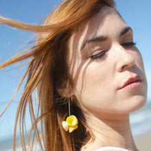 Load image into Gallery viewer, Long Silver Crater Earring