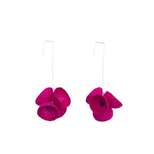 Load image into Gallery viewer, Long Silver Crater Earring