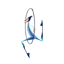 Load image into Gallery viewer, Mobile Paper Mache Sculpture Blue Hoop Figure