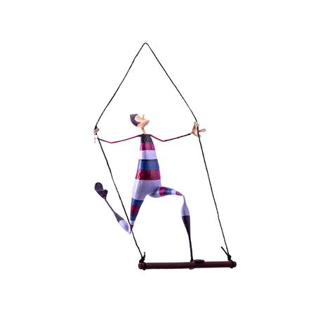 Mobile Paper Mache Sculpture Trapeze Figure