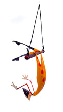 Load image into Gallery viewer, Mobile Paper Mache Sculpture Small Trapeze Artist Figure