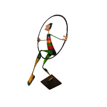 Load image into Gallery viewer, Paper Mache Sculpture Figure Hula Hoop Dancing