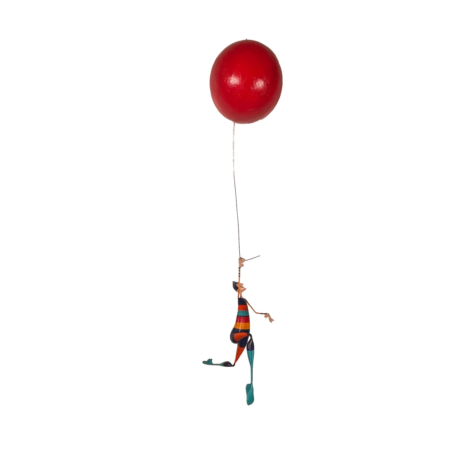 Red Balloon Paper Mache Mobile Sculpture