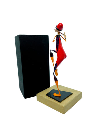Paper Mache sculpture figure The Flautist