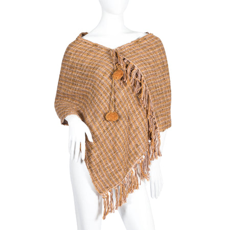Poncho  tricotés  Loom Pompons