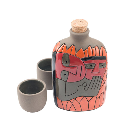 Flask + 2 glasses