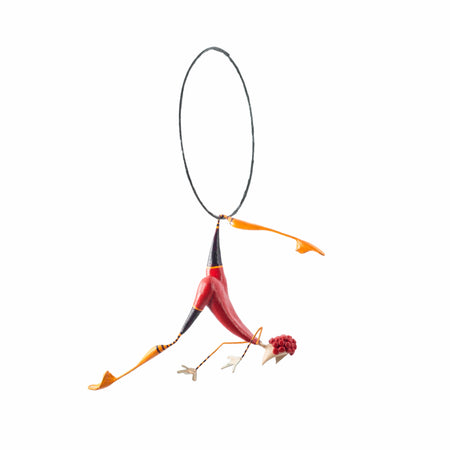 Acrobat with Red Ring, Mobile Paper Mache Sculpture